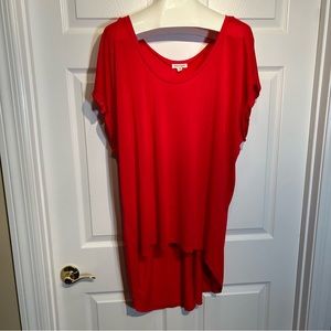 Kris and Jen Short Sleeve Hi Lo Tunic Top